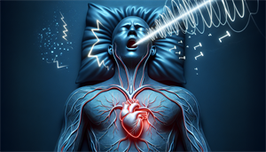 Illustration of cardiovascular complications due to snoring and sleep apnea