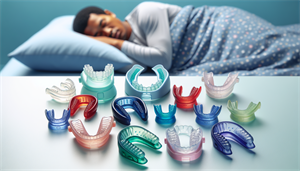 Illustration of oral appliances for snoring remedies